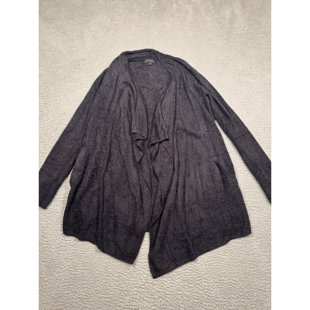 Barefoot Dreams CozyChic Lite Cardigan Black Waterfall‎ S/M Small Medium Soft